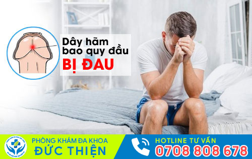 Dây hãm bao quy đầu bị đau