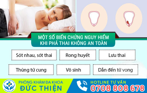phá thai sẽ dẫn đến nhiều biến chứng nguy hiểm